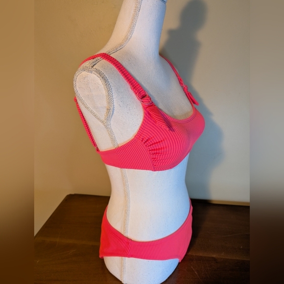 Hot Pink Stripe BIKINI TOP & BOTTOM Xhilaration - Picture 8 of 13